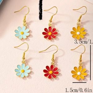 Daisy flower earrings 1 any color